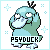 Shiny blue Psyduck game sprite standing