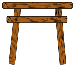 Wooden torii gate